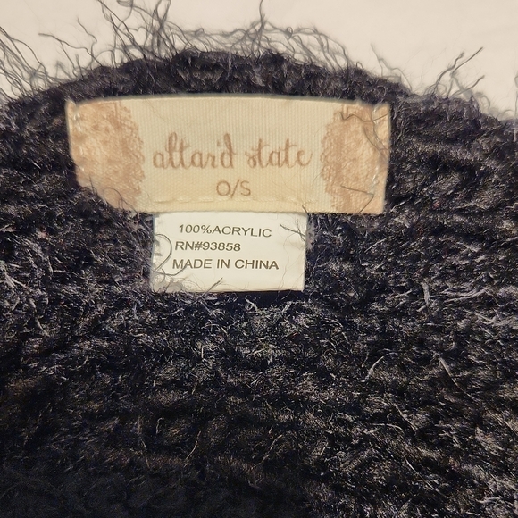 Altar'd State Black Fuzzy Knit Scarf - Picture 2 of 2